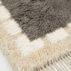 Taupe and ivory Beni Ourain rug detail