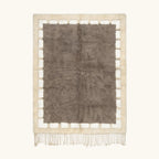 Taupe and ivory Beni Ourain rug, full view