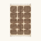 Full view of the Asif taupe and ivory Beni Ourain rug with a rounded grid design.