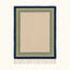 Ivory, sage and navy Zanafi rug Tazalt with layered border design, full rug view