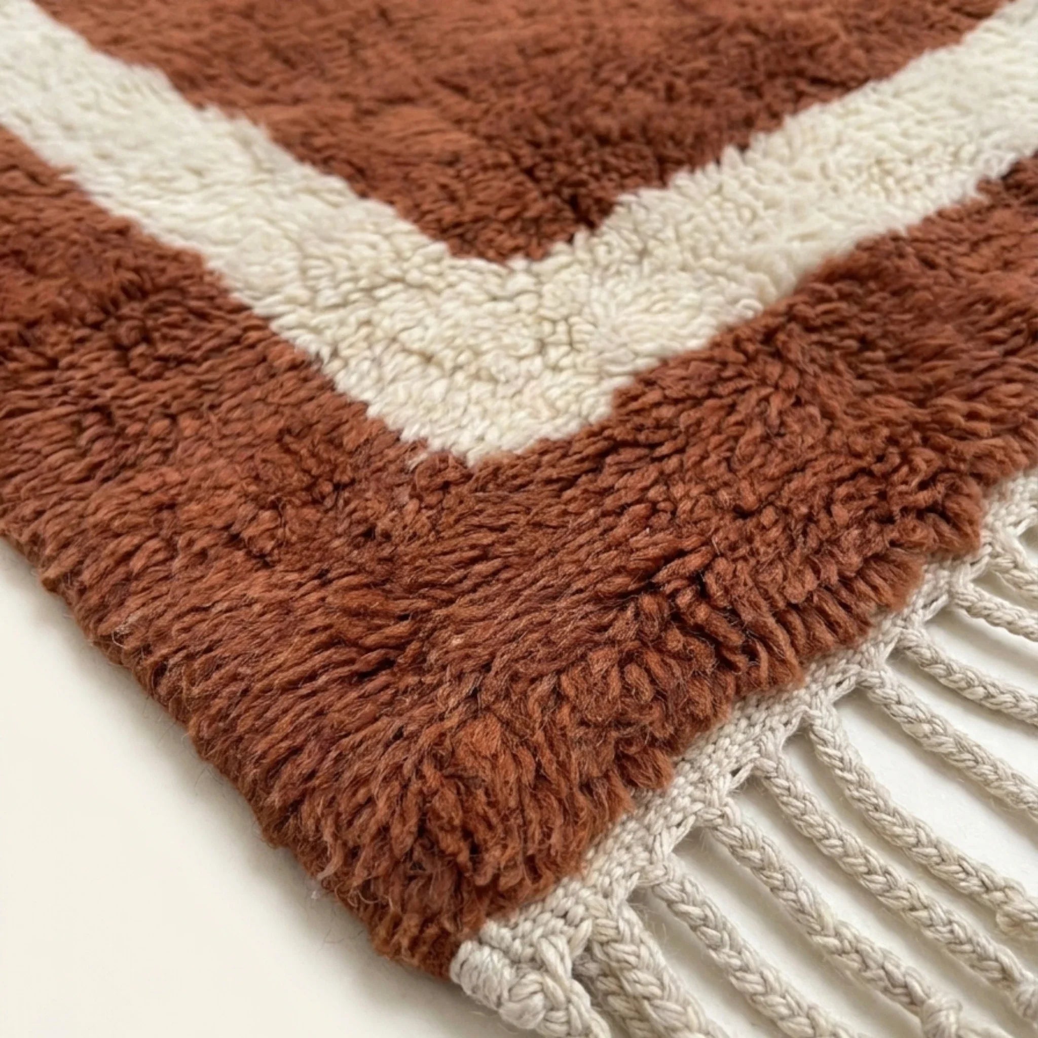 Tazdayt terracotta Beni Ourain rug pattern detail
