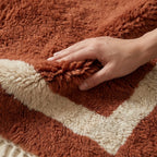 Tazdayt terracotta Beni Ourain rug plush wool softness detail