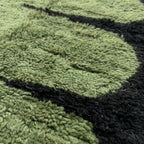 Tazult olive Beni Ourain rug border detail
