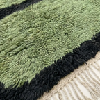 Tazult olive Beni Ourain rug fringe detail