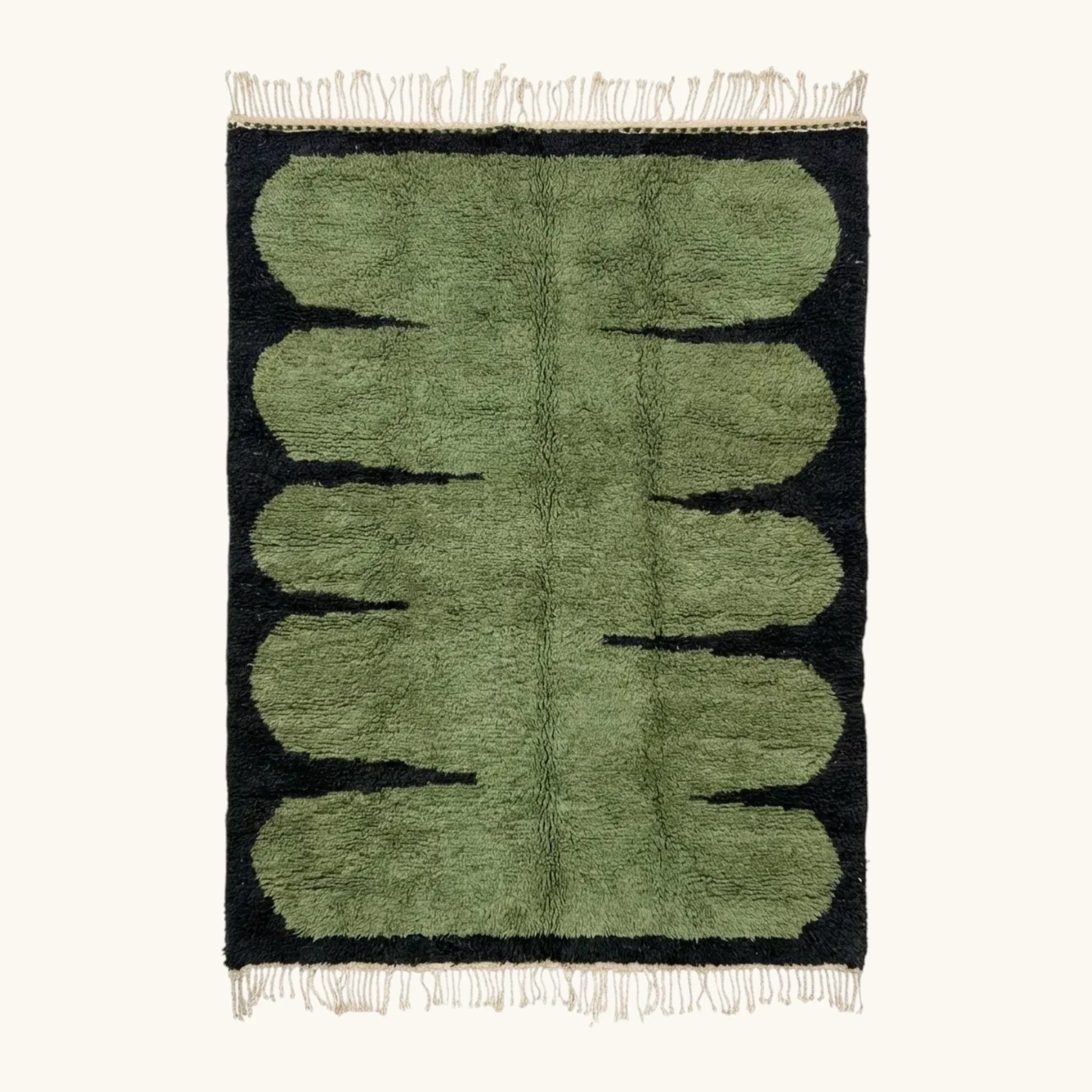 Tazult olive Beni Ourain rug full view