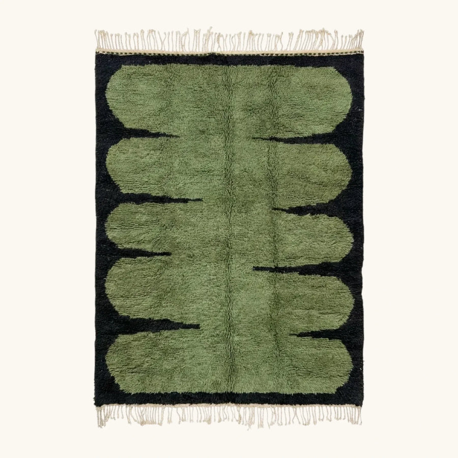 Tazult olive Beni Ourain rug full view