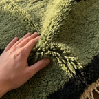 Tazult olive Beni Ourain rug natural wool texture