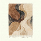 Blush & Teal Mrirt rug Azdar with organic color fields, full rug view