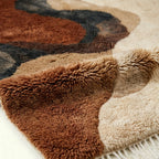 Blush & Teal Mrirt rug Azdar, organic color fields pattern detail