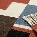 Blue Zanafi rug Telouet corner, weave and fringe detail
