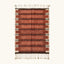 Full view of the Tiziri terracotta, charcoal and ivory Beni Ourain rug with a horizontal band design.