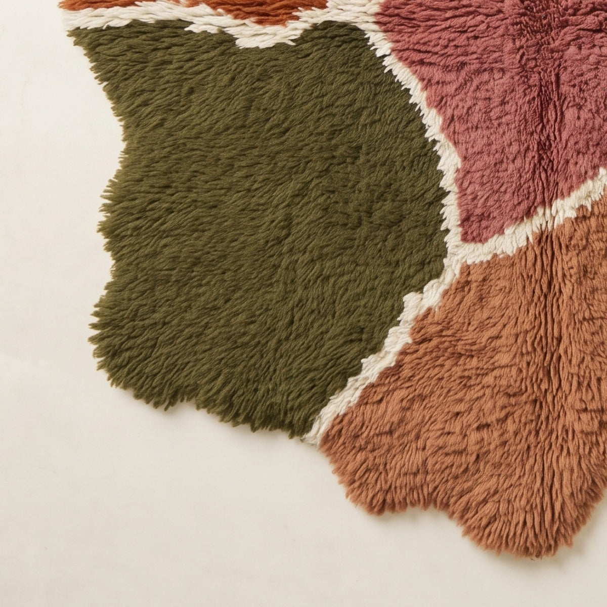 Edge and fringe detail of Talwit Azilal rug showing organic wavy outline and handwoven finish