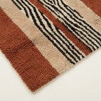 Close-up of the central stripe pattern on the Azar rug.