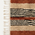 Angled view of the Azar hand-knotted Beni Ourain rug.
