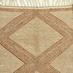 Terracotta and ivory Zanafi kilim rug Tiziriq with diamond medallions, flat-weave texture detail