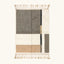 Tifsa taupe Beni Ourain rug with abstract color block design, full view