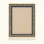 Ivory, charcoal and navy Zanafi rug Tighremt with tribal geometric border, full rug view
