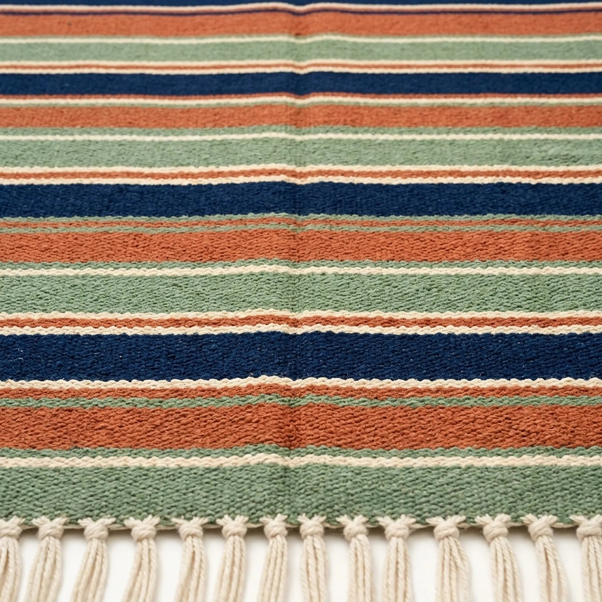 Navy Zanafi Kilim rug Toundout, natural wool weave detail