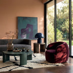 Inur warm ivory and black Beni Ourain rug styled in a refined interior.