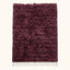 Wine Beni Ourain rug with dense soft pile weave, full flat view on plain background showing rectangular shape