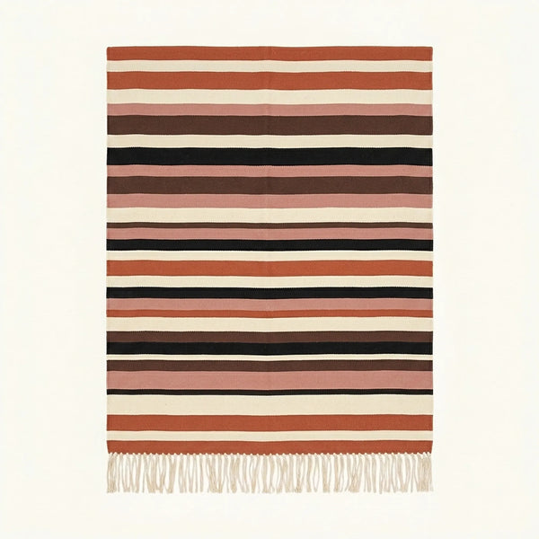 Terracotta Zanafi Rug – Horizontal Stripes – Zagora